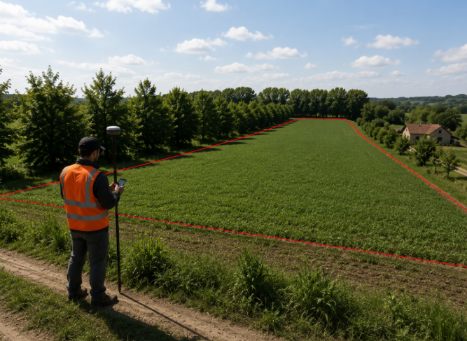 Preliminary field preparation using RTK/GNSS surveying
